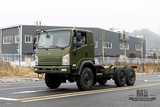 6*6 Dongfeng EQ2082 Chassis_ 6WD Army Green Flathead Chassis "Bobcat" Six Wheel Drive Chassis Configuration_Export Special Truck Chassis
