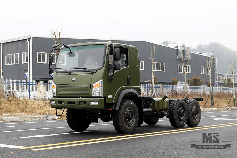 6*6 Dongfeng EQ2082 Chassis_ 6WD Army Green Flathead Chassis "Bobcat" Six Wheel Drive Chassis Configuration_Export Special Truck Chassis