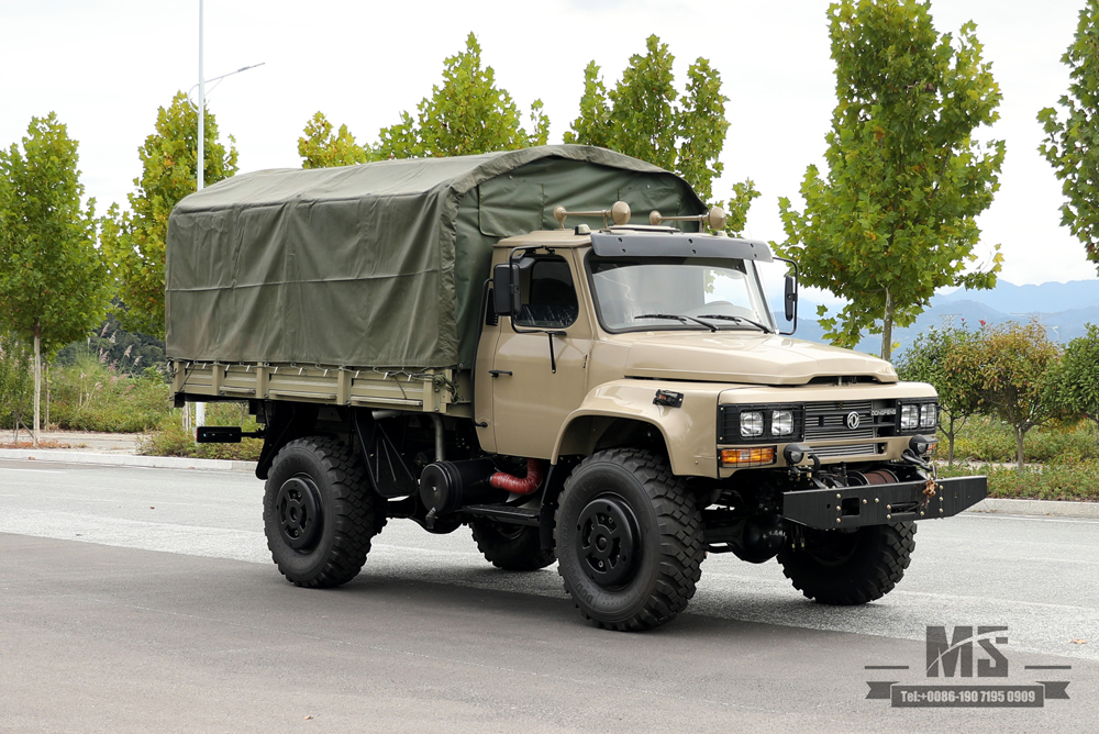4*4 Dongfeng Cargo Truck_190 hp Long-head 2.5T Off-road Truck with Winch and tarpaulin pole_Four Wheel Drive Truck Manufacturer Export Special Purpose Vehicle
