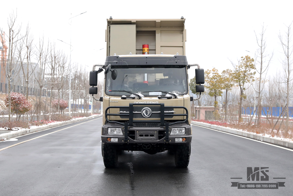 6×6 Camel Grey Dongfeng Six Wheel Drive Dump Truck_Flat Head Cargo Box Baffle Heightened Tipper Truck Conversion Factory_Export Special Vehicle