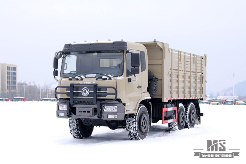 6×6 Dongfeng Six Wheel Drive Dump Truck_Flat Head Cargo Box Baffle Heightened Tipper Truck 6*6 Off Road Transportation Truck_Export Special Vehicle