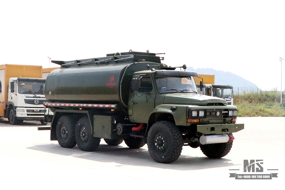 190HP Dongfeng Six-wheel Drive EQ2100 Tanker Truck_6*6 Pointed Head Feul Tanker for Sale_Six Drive Export Special Tanker Lorry