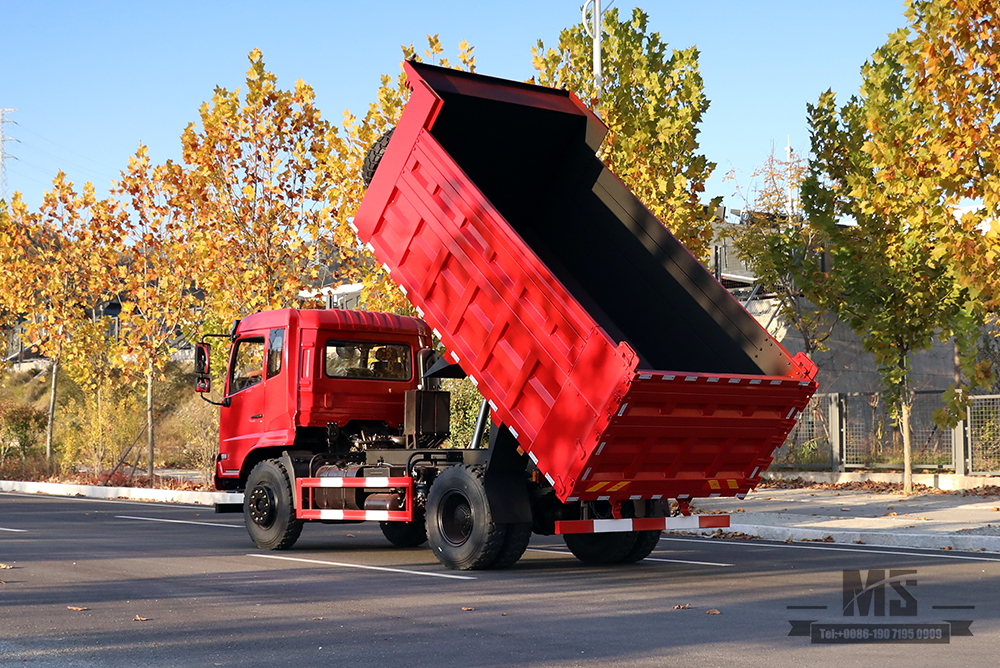 Dongfeng 4*2 Dump Truck Tipper Truck_ 210hp Flat Head Row Half Mining Site Transportation Truck_Export Special Vehicle