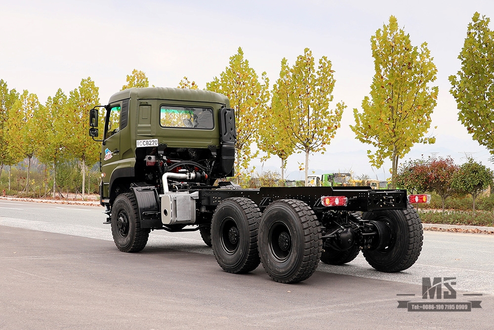 450HP Dongfeng Six Wheel Drive Heavy Duty Truck Chassis Conversion_6×6 Heavy Duty Truck Three Axle Commercial Vehicle Chassis_6WD Rear Double 15T Customized Chassis Export Special Chassis