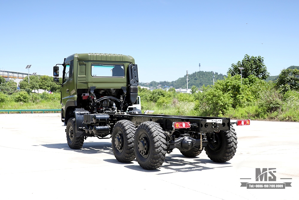 340hp Dongfeng 6×6 Chassis_Six wheel Drive Flat Head One and a Half Row Chassis Cargo Truck Chassis_6*6 Export Special Vehicle