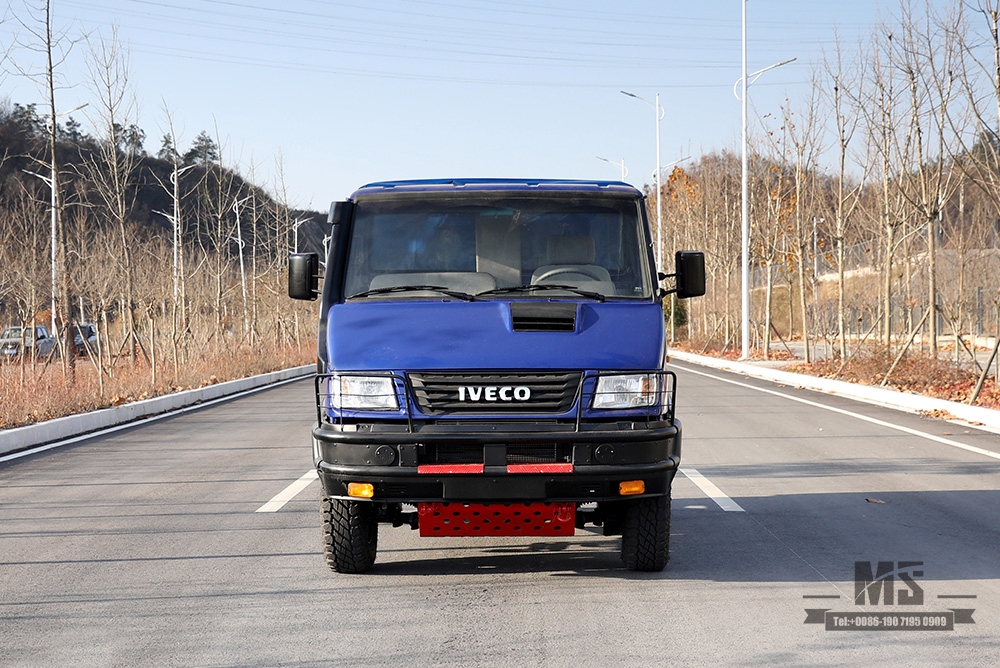 Blue Four-wheel Drive IVECO Off Road Truck_4*4 113hp Short Head Single Row Micro Light Truck With Tarpaulin Pole_Export Special Vehicle