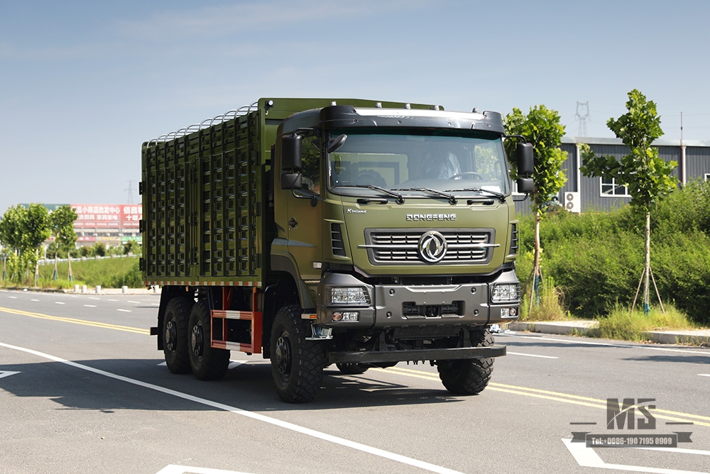340 hp Dongfeng 6×6 Off Road Truck Six wheel Drive Dongfeng Flat Head One and a Half Row High Container Heavy Duty TruckCargo Truck Vehicle AWD 6*6 Export Special Vehicle