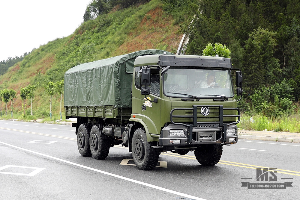 Dongfeng Six wheel Drive Truck for Sale_6*6 Army Green Flathead Head Truck Manufacturer_Dongfeng 6WD Export Special Vehicle