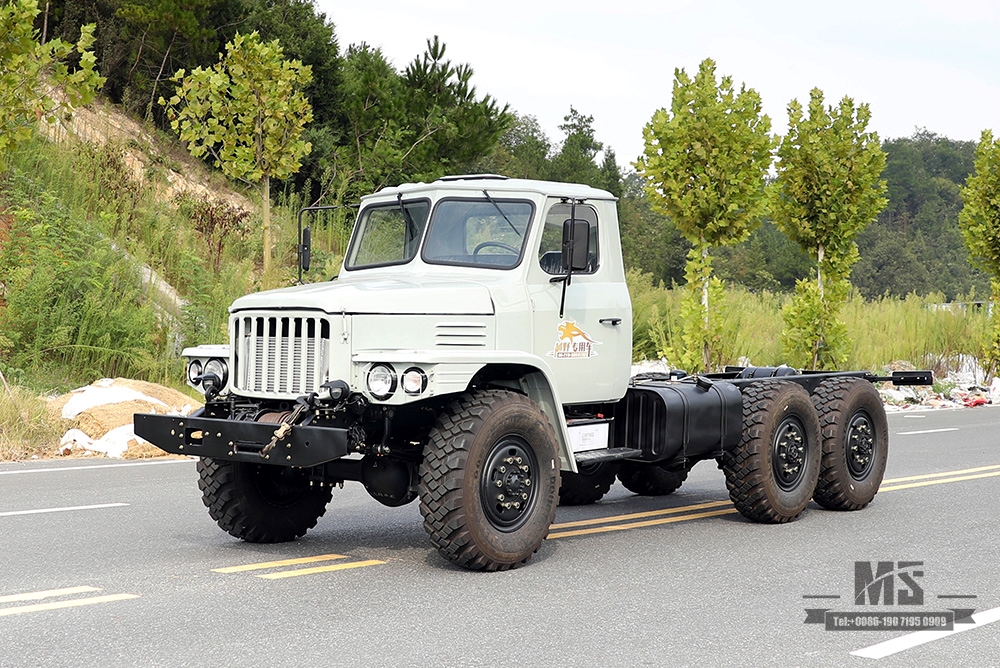 6*6 Grey White EQ2100E6DJ Dongfeng Six wheel Drive Chassis_210hp Pointed Head Double Glass 140 Cab Truck Chassis for Sale_Export Special Chassis