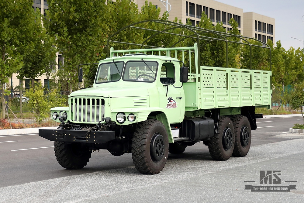 Dongfeng Six Wheel Drive EQ2100 Off Road Truck_190hp Dongfeng 6×6 3.5T Three Axle Single Row Pointed Head Truck with Tarpaulin Pole _Export Special Purpose Vehicle 