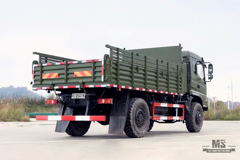 340hp 6*6 Off Road Truck_Dongfeng Flat Head Cargo Truck With Tarpaulin Pole_Six-wheel Drive Export Special Vehicle