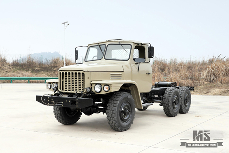 Dongfeng six-wheel drive EQ2082 Chassis_ 170 hp EQ2082 Double glass pointed off-road truck chassis_240 transport vehicle_6×6 truck export special chassis
