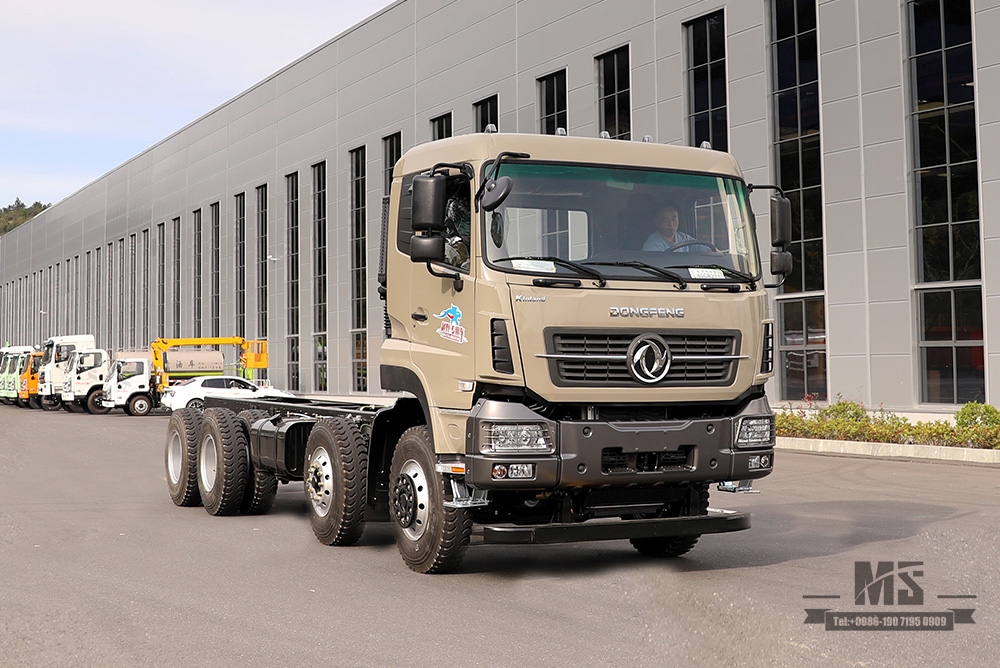 375hp Dongfeng 8X4 Flatbed Chassis_Dongfeng 10m Flatbed Chassis _30T Special Truck Chassis Export Special Chassis Conversion Manufacturer