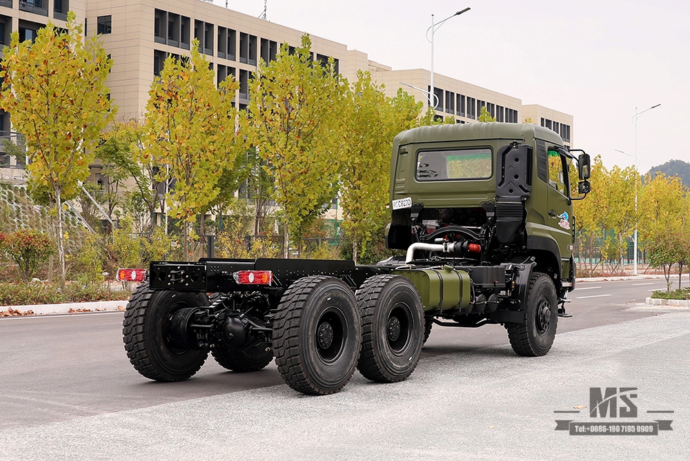 450HP Dongfeng Six Wheel Drive Heavy Duty Truck Chassis Conversion_6×6 Heavy Duty Truck Three Axle Commercial Vehicle Chassis_6WD Rear Double 15T Customized Chassis Export Special Chassis