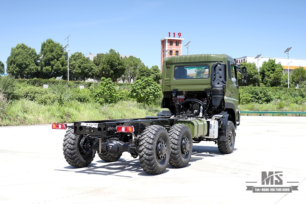 340hp Dongfeng 6×6 Chassis_Six wheel Drive Flat Head One and a Half Row Chassis Cargo Truck Chassis_6*6 Export Special Vehicle