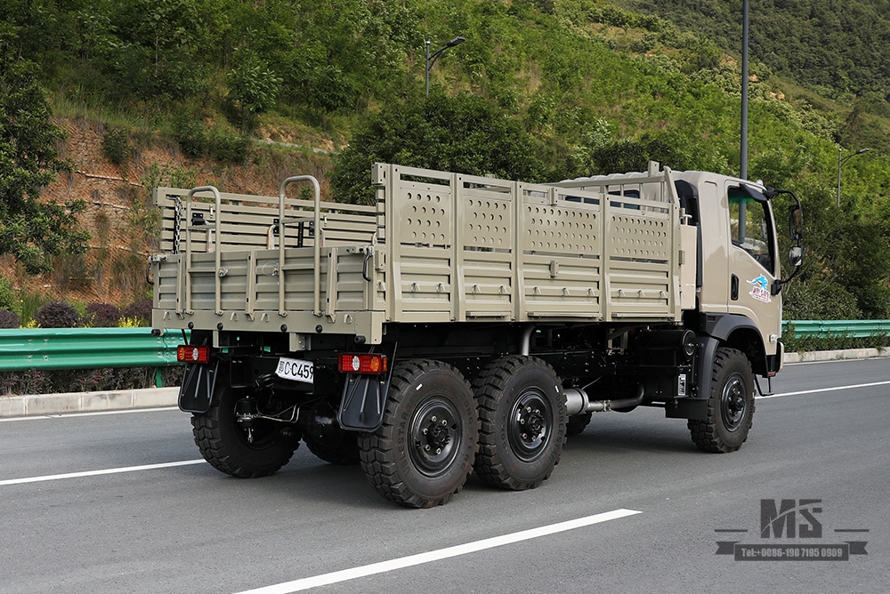 Beige 190HP Dongfeng EQ2082 6WD Off-road Truck_Dongfeng Six Wheel Drive Flathead 6X6 Diesel Cargo Truck Transportation Truck_Export Special Vehicle