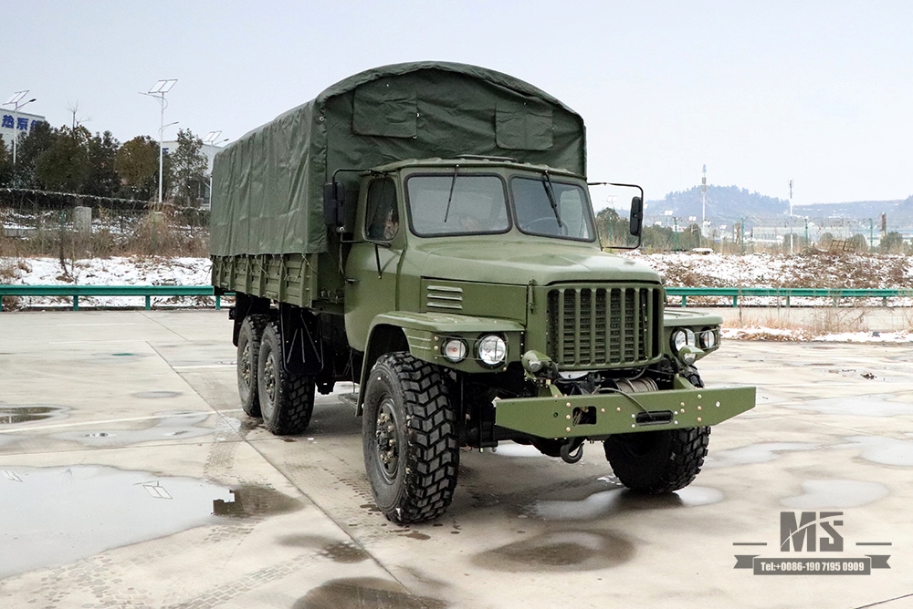 Dongfeng Six wheel Drive EQ2100 Off-road Truck_6*6 3.5 T Classic Army Green Long Head Truck With Tarpaulin Pole for sale_Dongfeng 245 Diesel Troop Carrier Export Special Vehicle 