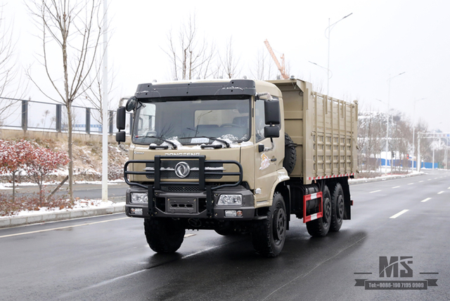 Six Wheel Drive Dongfeng Dump Truck_6*6 Flat Head Cargo Box Baffle Heightened Tipper Truck Off Road Transportation Truck_Export Special Vehicle