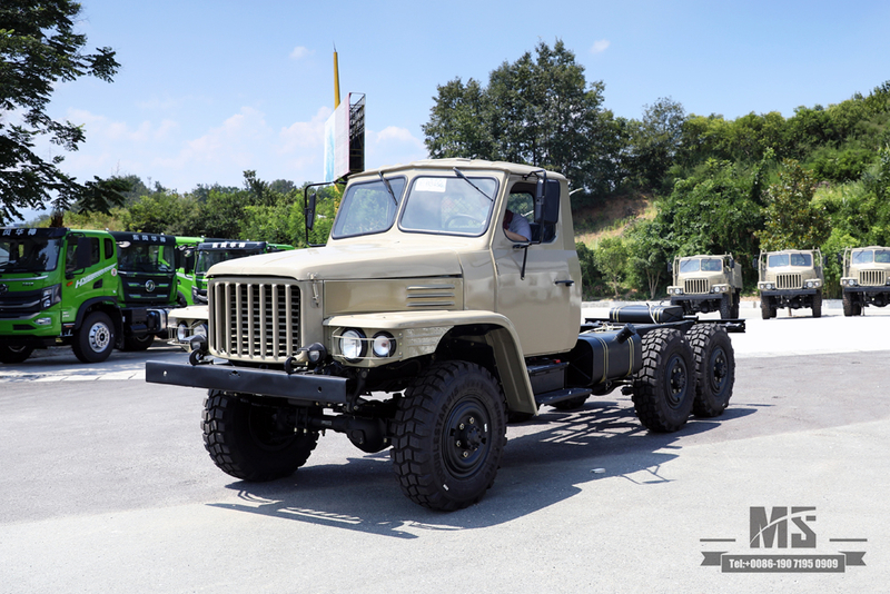 170 hp Camel Grey EQ2082 Chassis_Dongfeng Six-wheel drive 240 Off-road Truck Chassis_Pointed Head Double Glass Transport Vehicle_6×6 25Y Truck Export Special Chassis