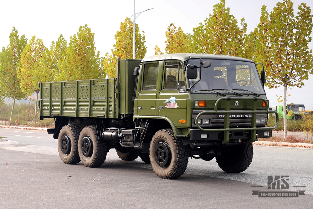190hp Dongfeng EQ2102 Six Wheel Drive Truck_6×6 EQ246 153 Double Row Cab Army Green Truck _Dongfeng Truck Export Special Purpose Vehicle