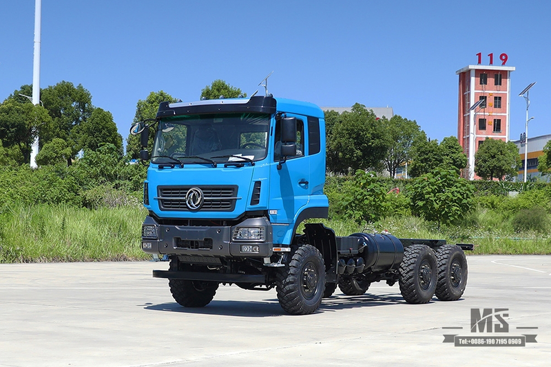 340hp Dongfeng Six Wheel DriveTruck Chassis_Dongfeng 6*6 Flat Head Cargo Truck Chassis With Brake Water Cooling Tank _Export Special Chassis