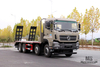 Dongfeng four-axle flatbed excavator truck_8*4 with tail climber 7m6 flatbed truck_export special logistics storage container trucks