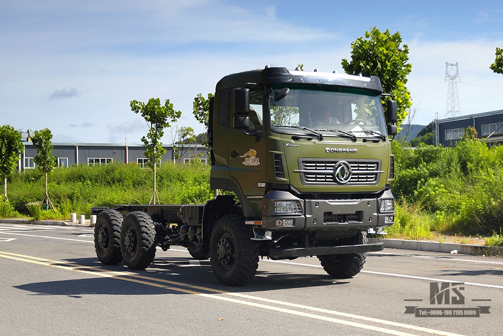 340 hp Dongfeng 6×6 Off Road Chassis_Six wheel Drive Dongfeng Flat Head One and a Half Row Chassis Cargo Truck Chassis AWD 6*6 Export Special Vehicle