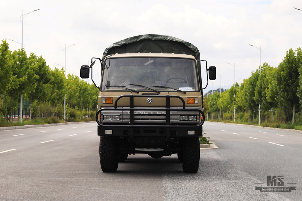 Dongfeng Six wheel Drive Camel Gray EQ2102 Off-road Truck_190 HP Three-axle Camel Gray Cargo Truck With Tarpaulin poles_All-wheel drive Export Special Purpose Vehicle