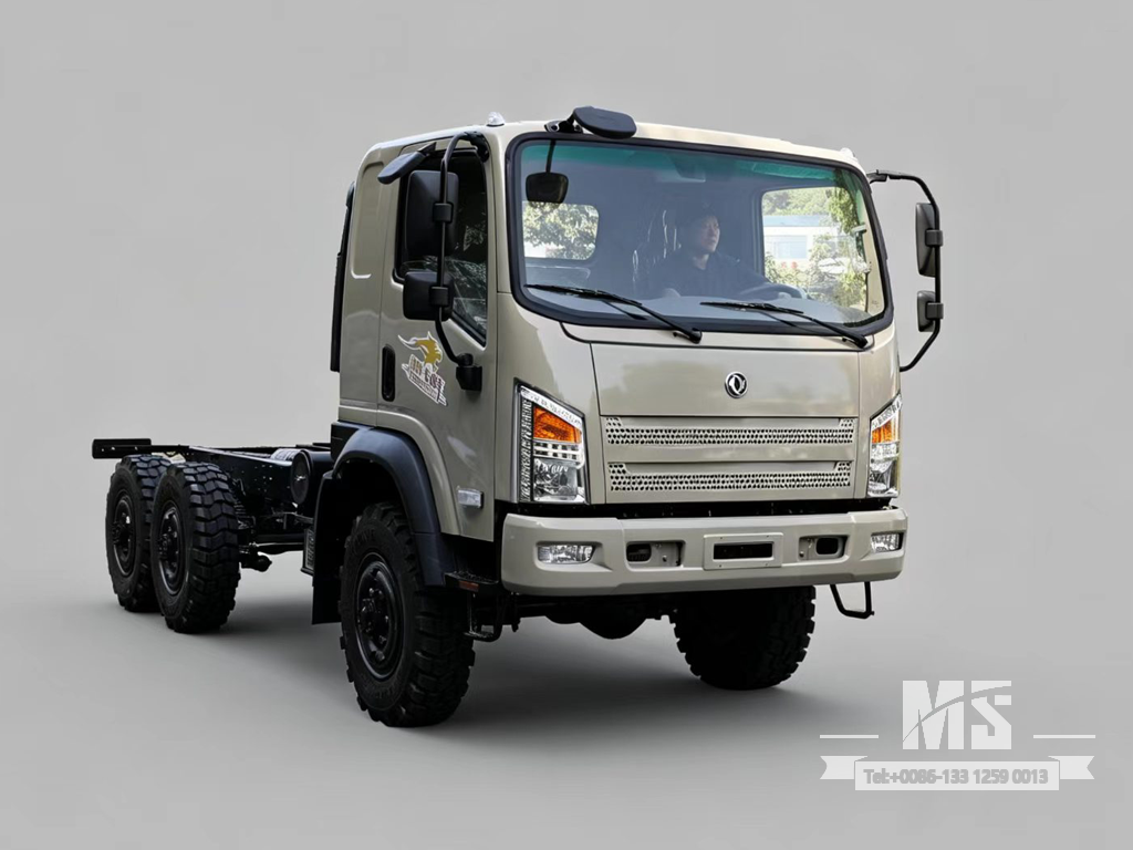Dongfeng 6&times;6 EQ2082 Chassis_6*6 190hp Flat Head Truck Six Wheel Drive Chassis for Sale_Export Special Vehicle Chassis 