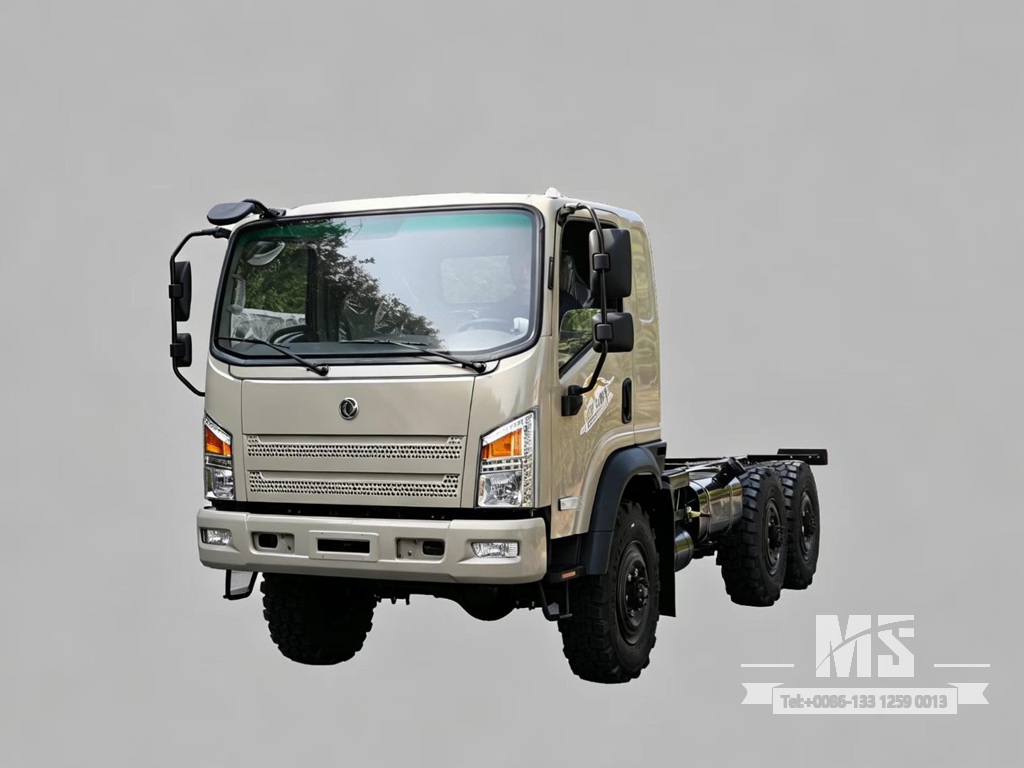 Dongfeng 6&times;6 EQ2082 Chassis_6*6 190hp Flat Head Truck Six Wheel Drive Chassis for Sale_Export Special Vehicle Chassis 